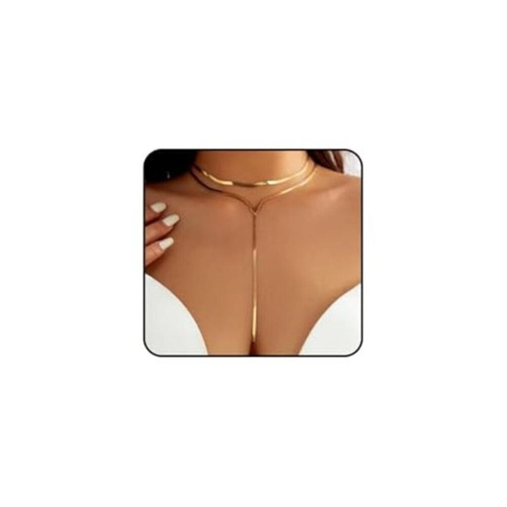 Statement Choker Necklace Gold & Silver Snake Chain